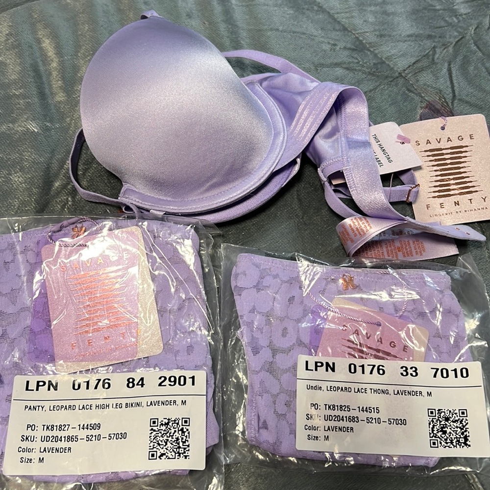 Savage x fenty bra set with bikini panty & thong